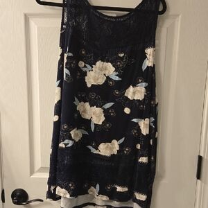 Torrid Navy Lace Detail Top